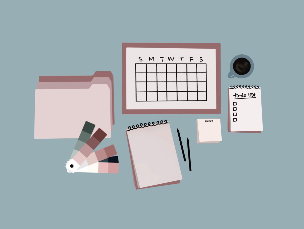 A desk illustration