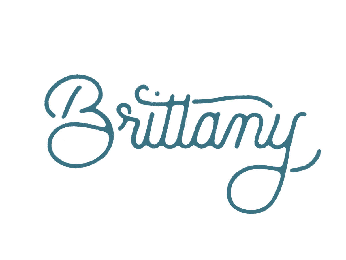 The name 'Brittany' in hand lettered script